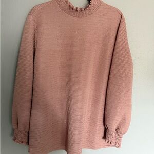 SHEIN Dusty Pink Ruffled Sweatshirt